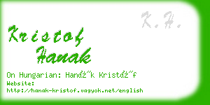 kristof hanak business card